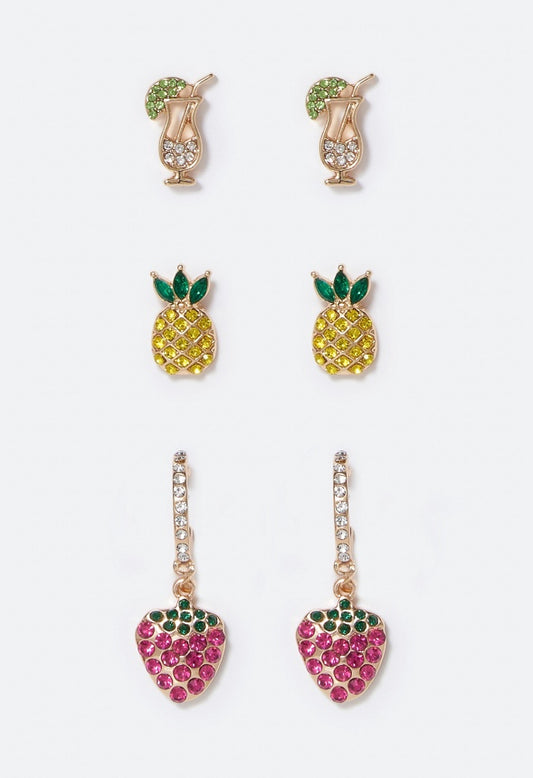Sunny Tropical Stud And Hoop Multipack  Multi/Gold