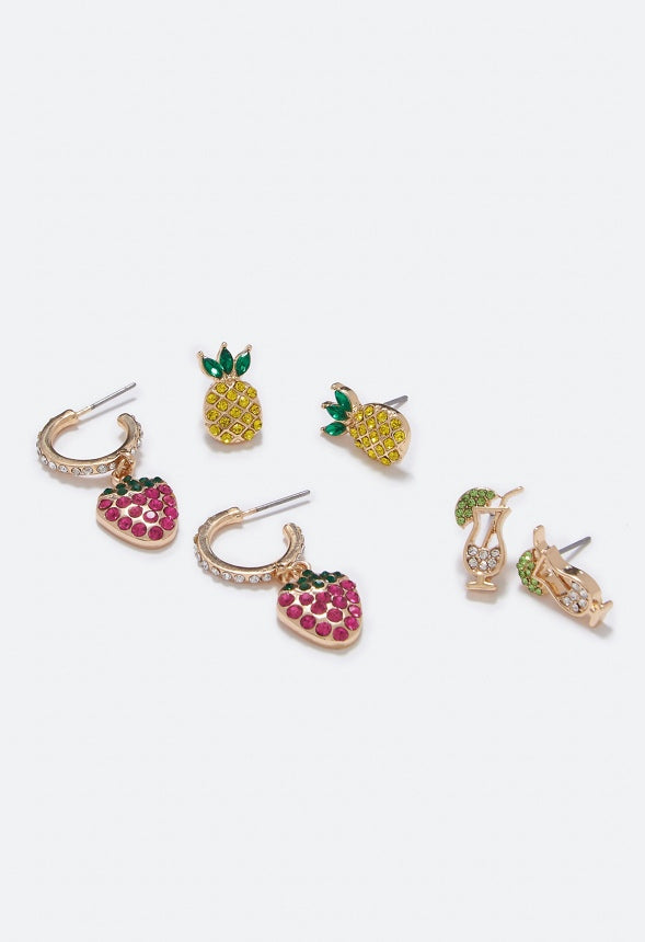 Sunny Tropical Stud And Hoop Multipack  Multi/Gold