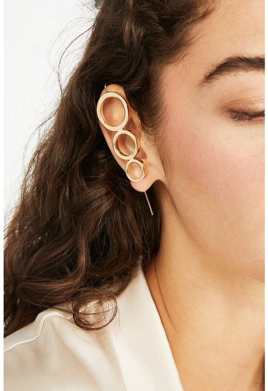 Amelie Gradient Circles Ear Hook Gold