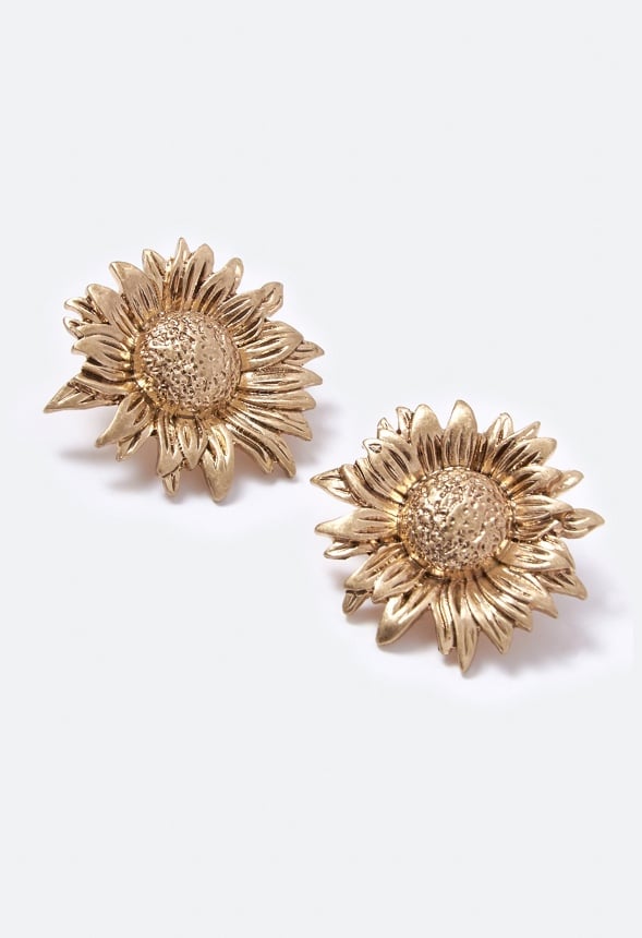 Bailey Sunflower Stud Earrings  Gold