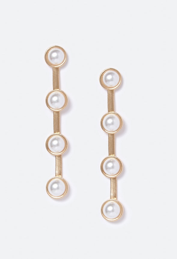 Anya Pearl Drop Earrings  Cream/Gold