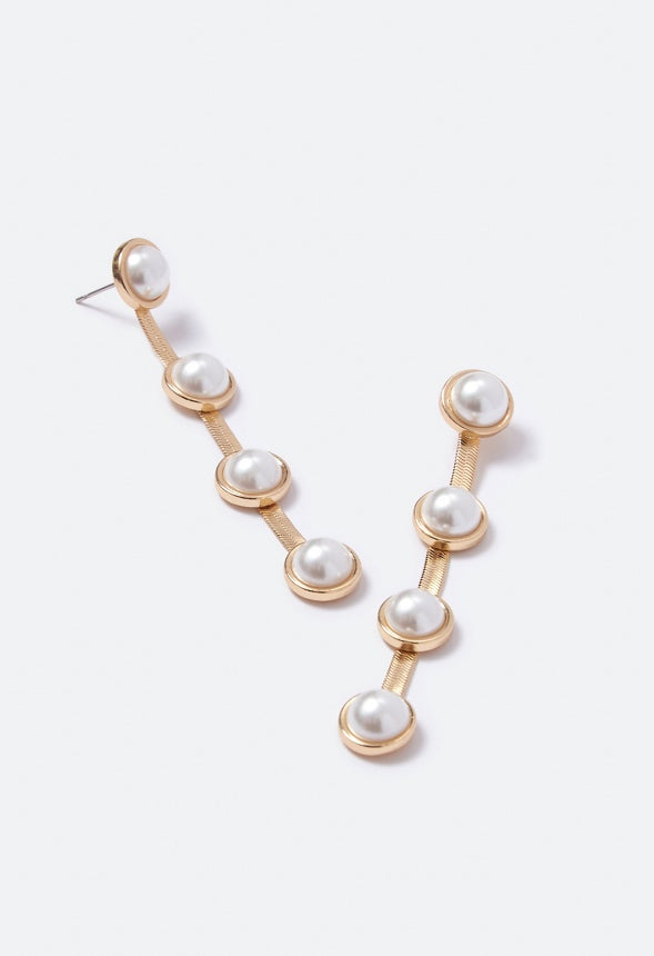 Anya Pearl Drop Earrings  Cream/Gold
