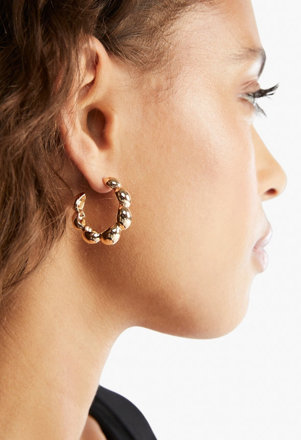Skylar Twisted Molten Hoop Earrings Gold