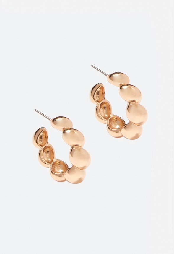 Skylar Twisted Molten Hoop Earrings Gold