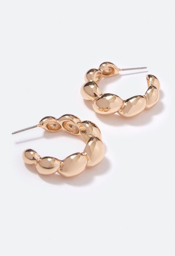 Skylar Twisted Molten Hoop Earrings Gold