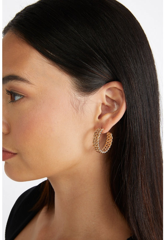 Amari Triple Twist Hoop Earring  Gold