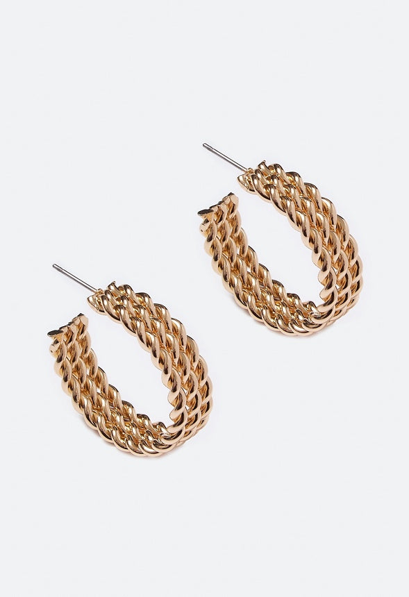 Amari Triple Twist Hoop Earring  Gold