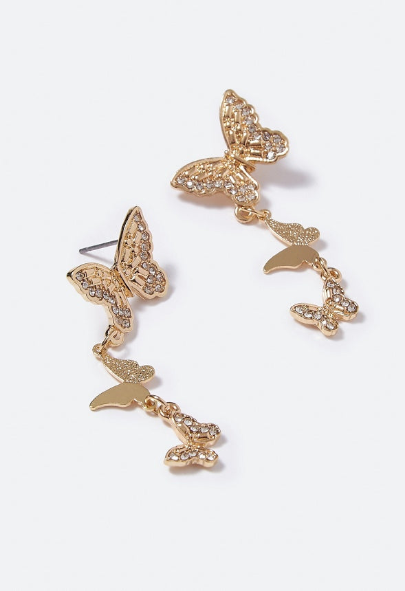 Alessia Butterfly Drop Earring Gold