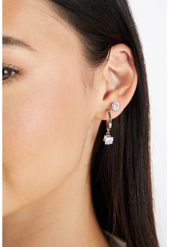 Sylvia Crystal Mixed Earring Multipack Crystal/Silver