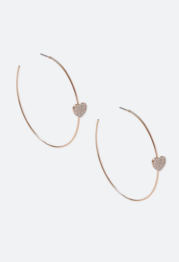 Bianca Heart Hoop Earring Crystal/Gold