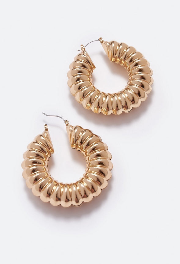 Zara Spiral Twist Hoop Earring Gold