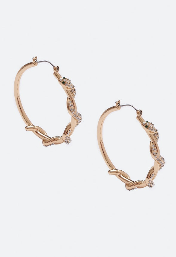 Naomi Tangled Snake Hoop Earring  Gold