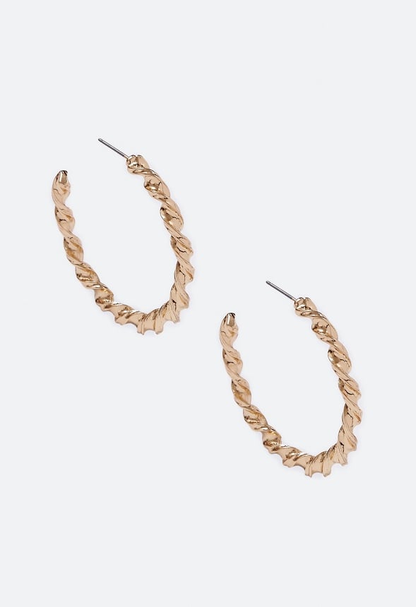 Simone Chunky Twist Hoop Earring Gold