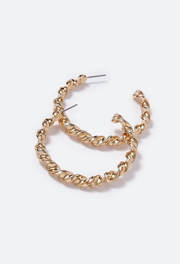 Simone Chunky Twist Hoop Earring Gold