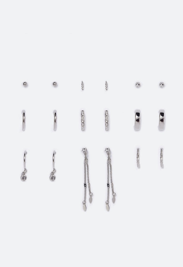 Julia Crystal Mixed Earring Multipack Crystal/Silver