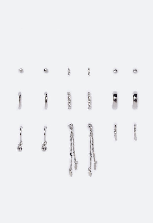 Julia Crystal Mixed Earring Multipack Crystal/Silver