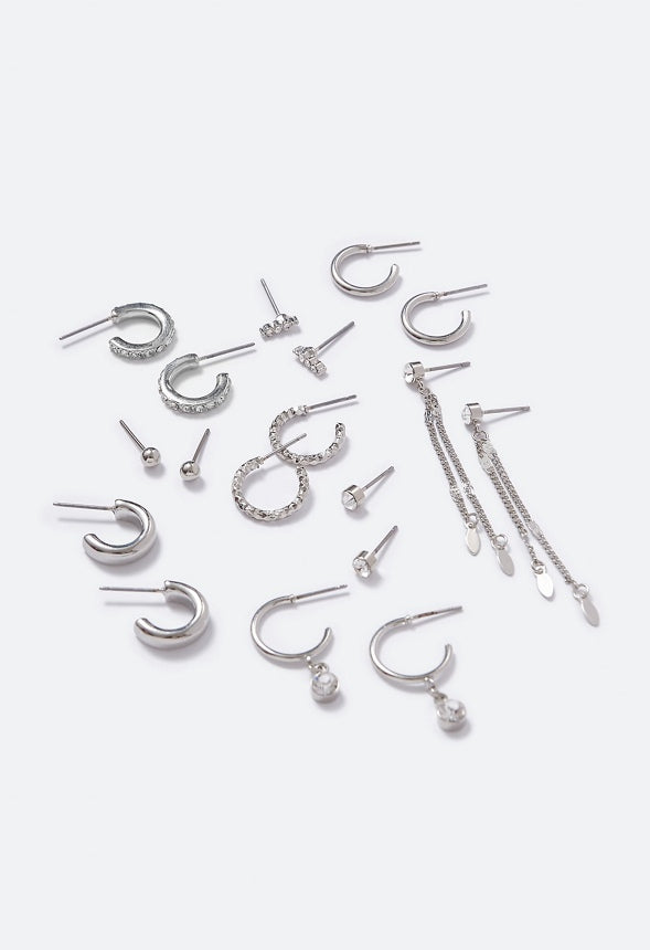 Julia Crystal Mixed Earring Multipack Crystal/Silver