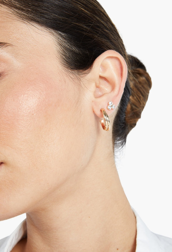 Greta Rhinestone Mix Earring Multipack  Crystal/Gold
