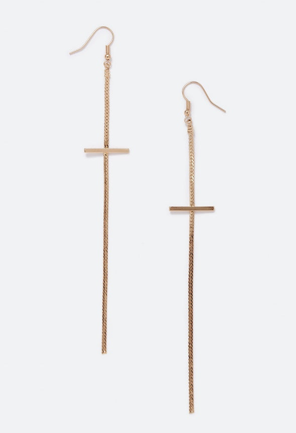 Malia Slinky Cross Strand Earring  Gold