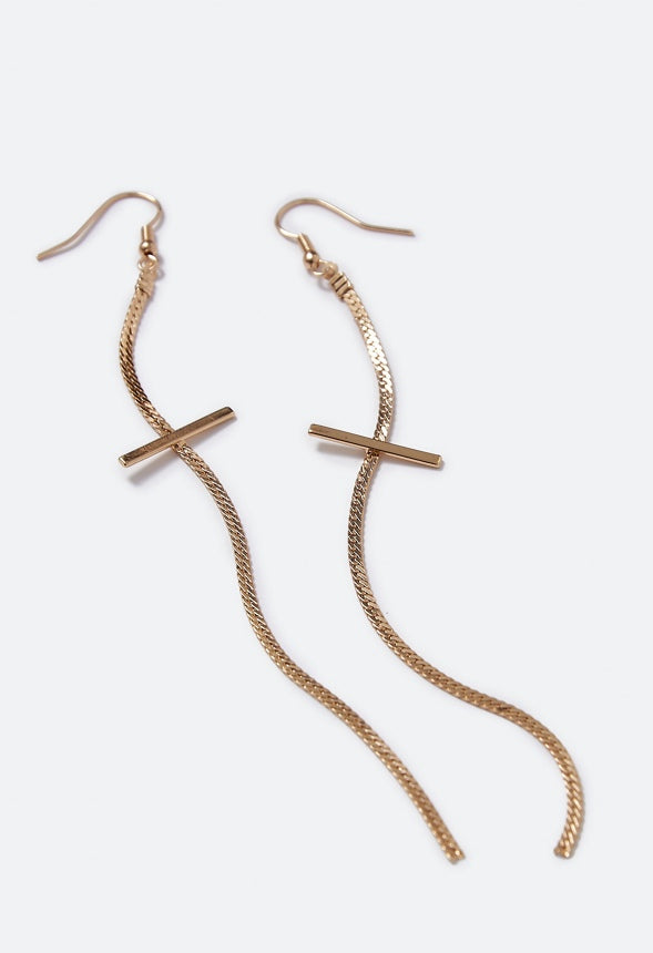 Malia Slinky Cross Strand Earring  Gold