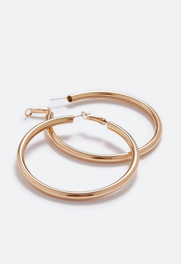 Kate Smooth Tube Hoop Earring Gold