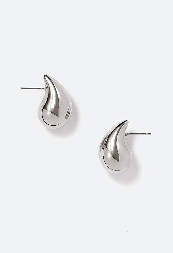 Mya Molten Teardrop Earring Silver