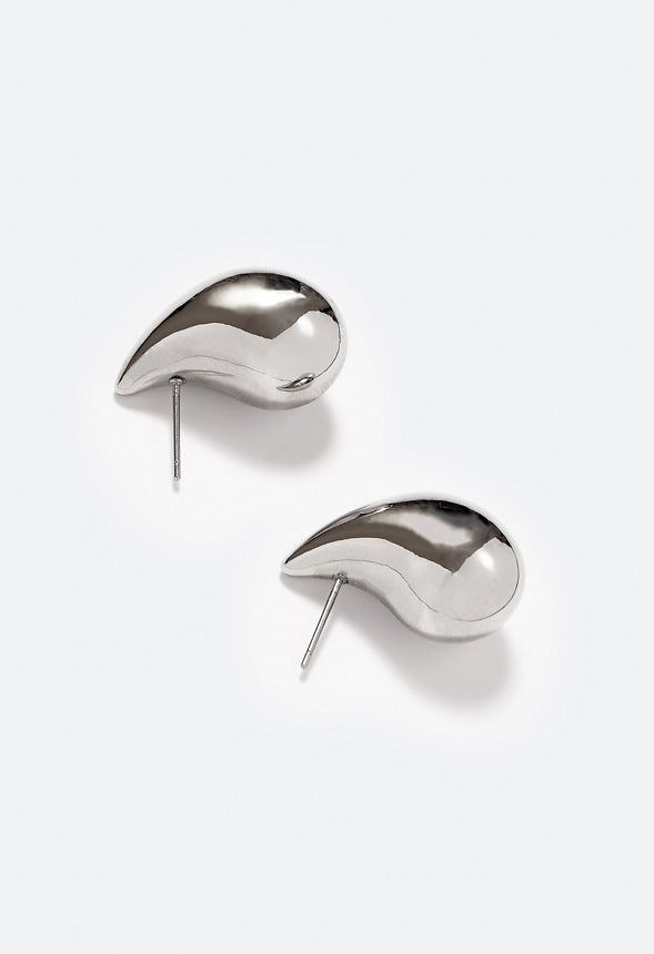 Mya Molten Teardrop Earring Silver