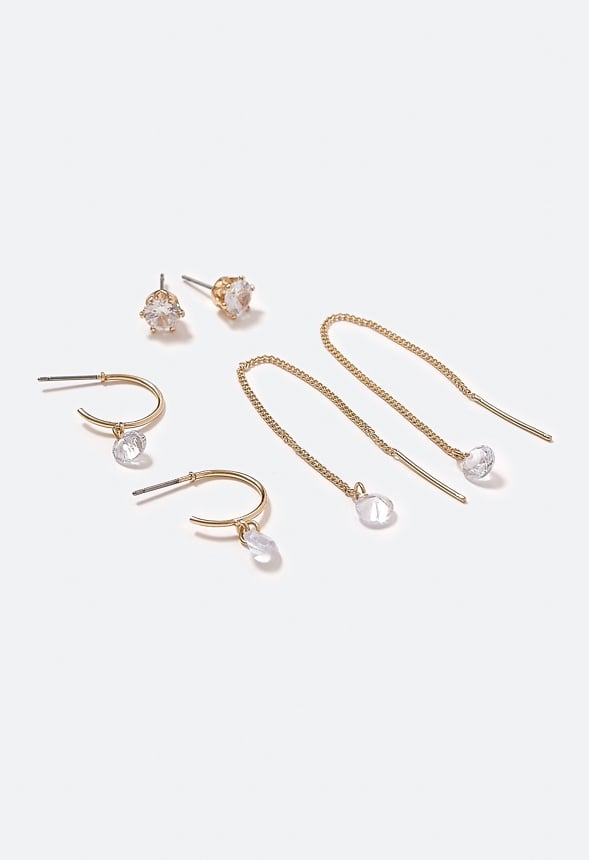 Hope Cubic Zirconia Earring Multipack  Crystal/Gold