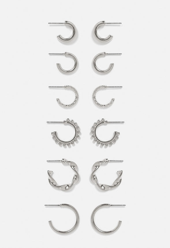 Joanna Mixed Hoop Earring Multipack Silver
