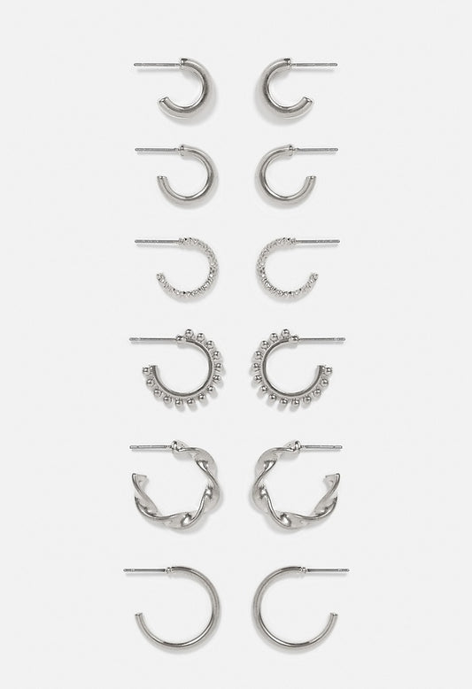 Joanna Mixed Hoop Earring Multipack Silver