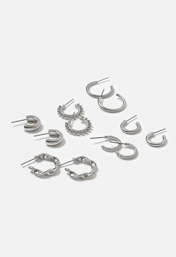 Joanna Mixed Hoop Earring Multipack Silver