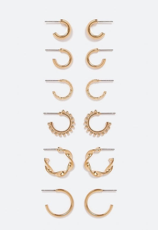 Joanna Mixed Hoop Earring Multipack Gold