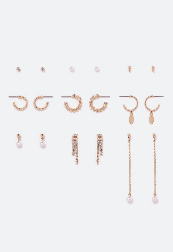 Florence Pearl Mix Earring Multipack  Cream/Gold