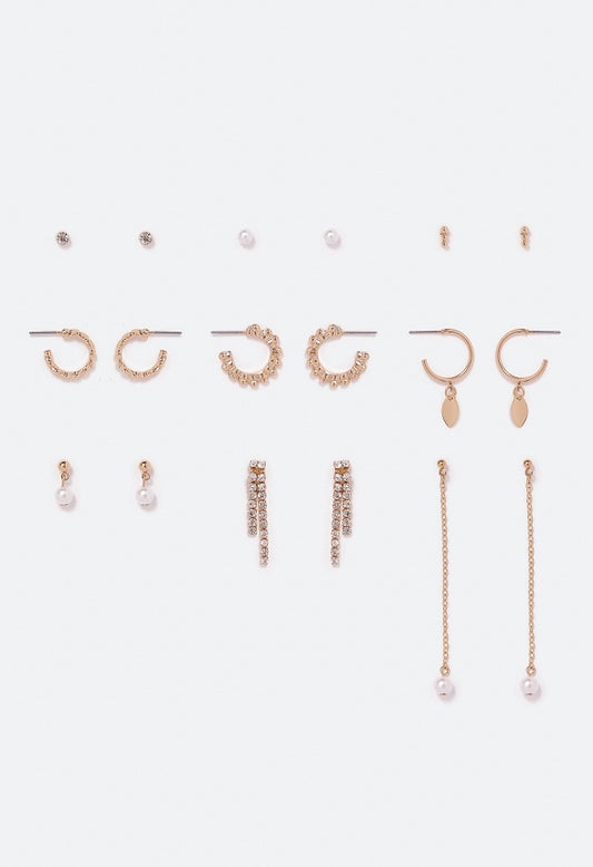 Florence Pearl Mix Earring Multipack  Cream/Gold