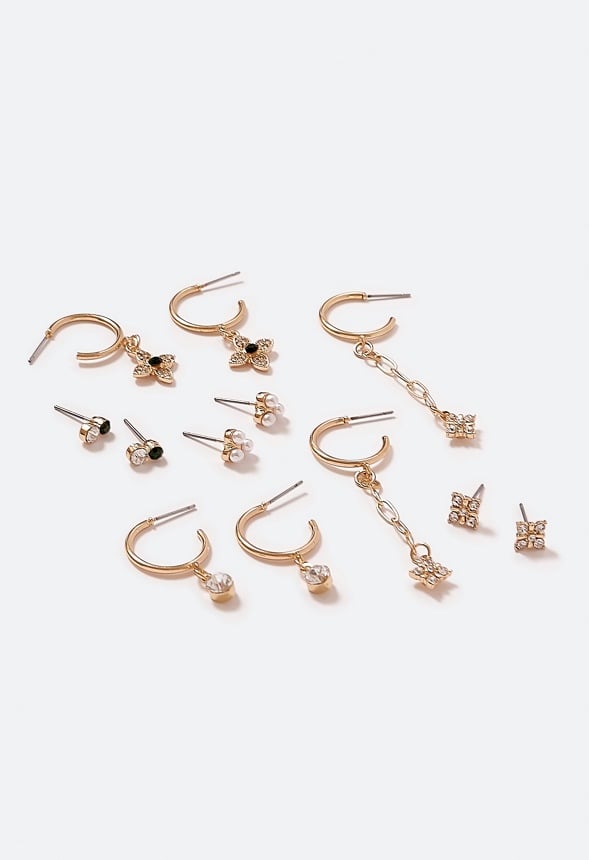 Ila Mix Cross Earring Multipack Emerald/Gold