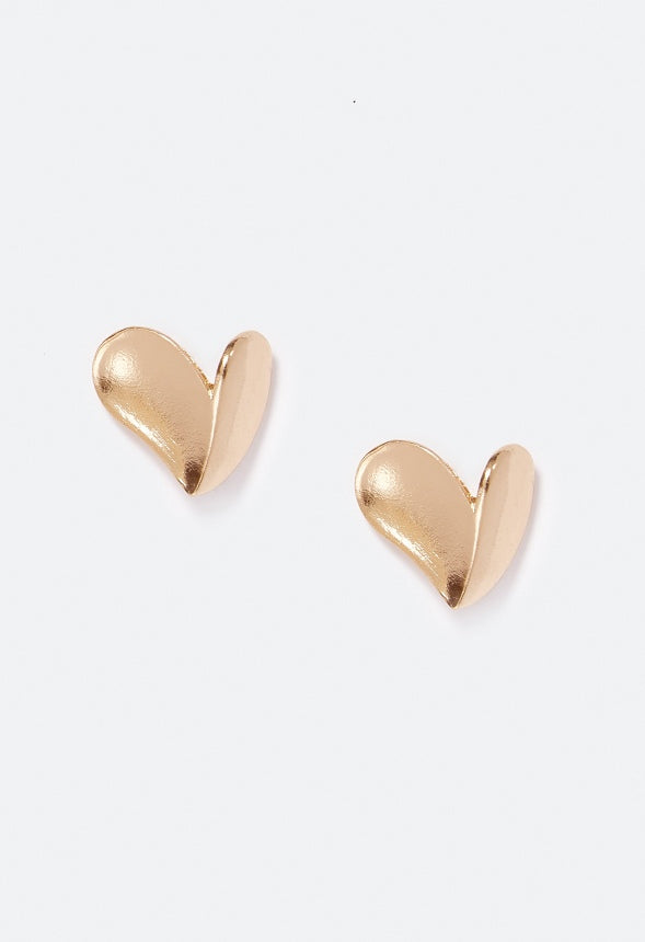 Vida Abstract Heart Stud Gold