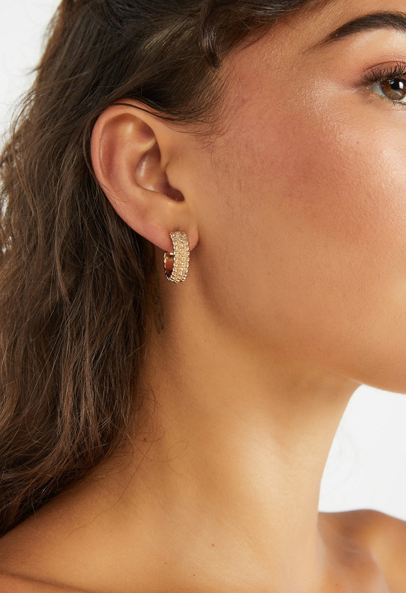 Luisa Boho 3 Pair Mixed Hoops and Earcuff Set Gold