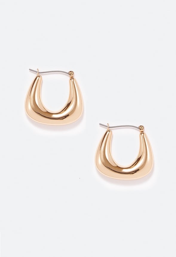 Winter Square Hoop Earrings Gold