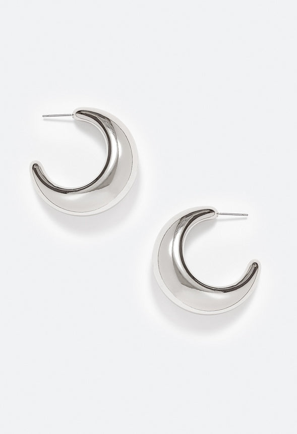 Aniya Chunky Hoop Earrings Silver