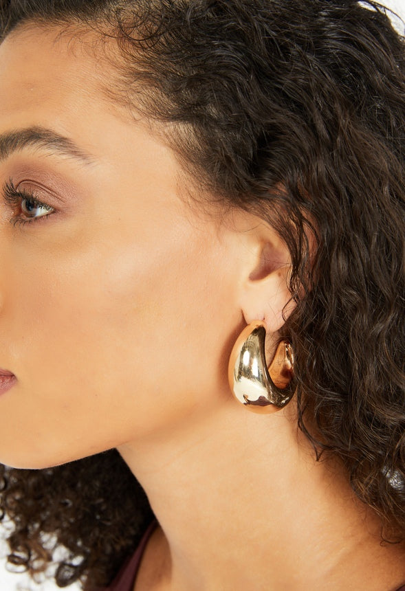 Aniya Chunky Hoop Earrings Gold