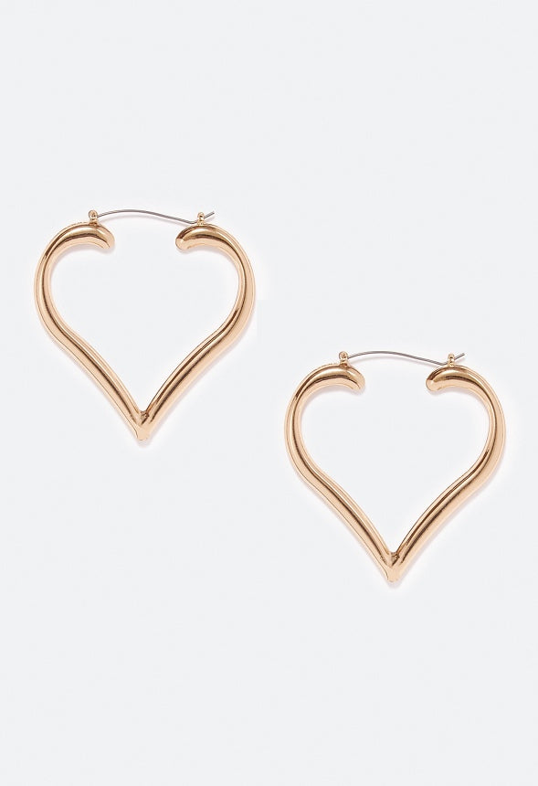 Tori Oversized Heart Hoop Earrings Gold