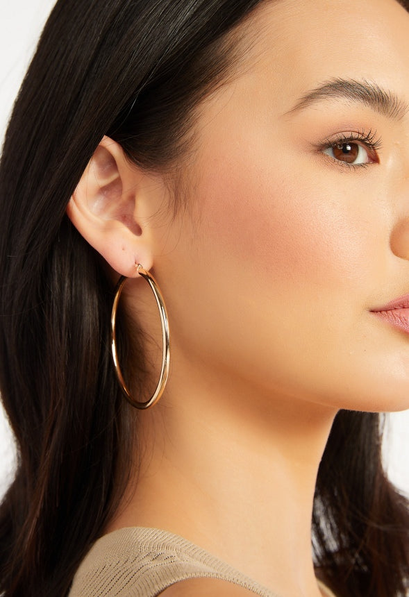 3-Pair Pack Zara Smooth Hoop Earrings Gold