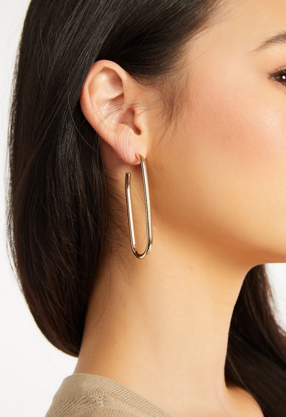3-Pair Pack Vida Oval Hoop Earrings Gold/ Silver