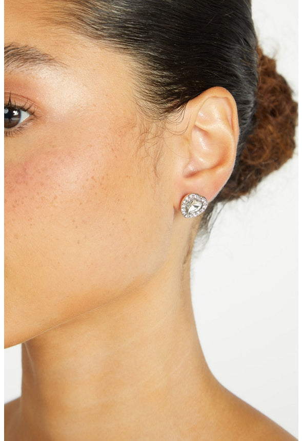 3-Pair Pack Aspyn Glass Stones Stud Earrings Jet/ Cream
