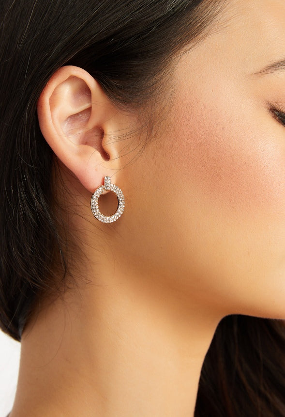 3-Pair Pack Egypt Rhinestone & Pearl Stud Earrings Crystal/ Gold