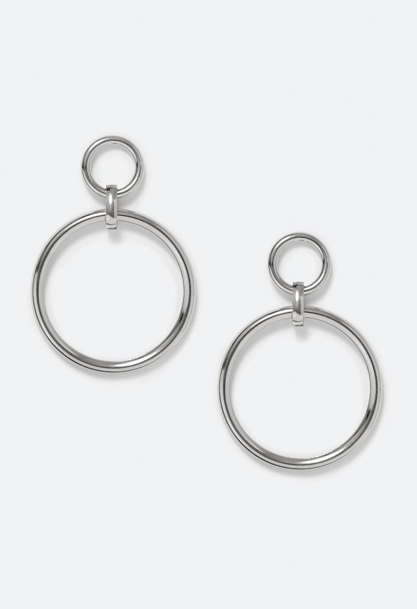 Leia Linked Smooth Ring Drop Earrings Silver