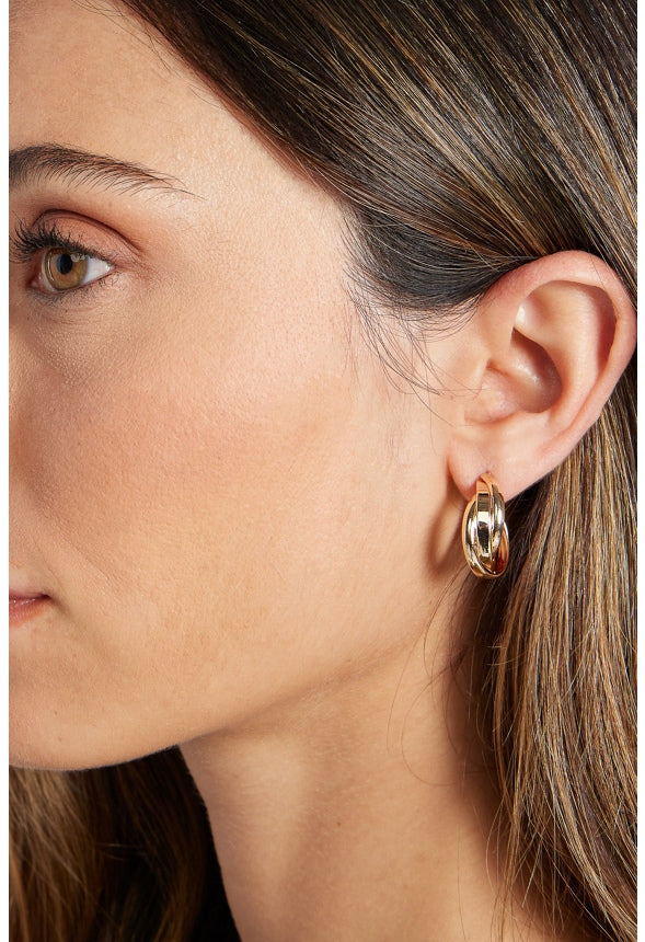 3-Pairs Macy Twisted Knot Mixed Earrings Pack  Gold