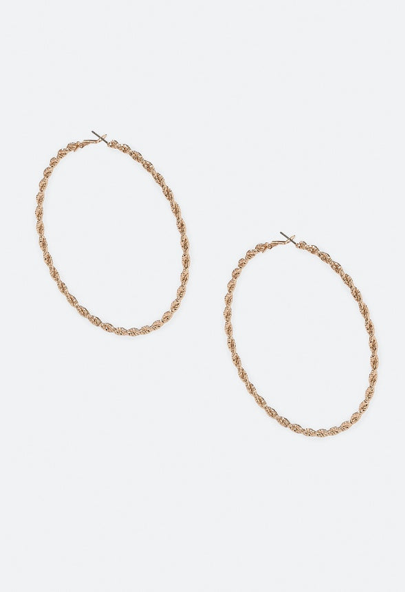 Kora Fine Cut Textured Hoops Earrings Gold