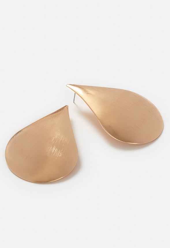 Nala Bold Lightweight Domed Teardrop Stud Earrings Gold