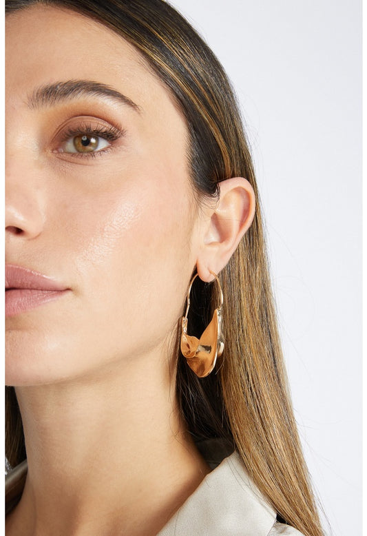 Lisa Organic Molten Hoop Earrings Gold